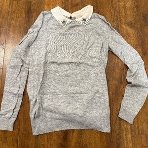 Loft gray sweater with a collar in size small great condition